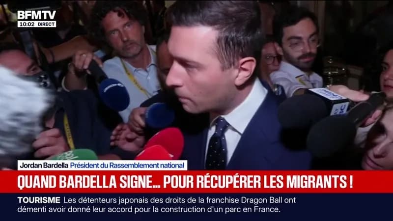 Bardella signe un protocole d'accord avec Nigel Farage et promet une réduction de l'immigration