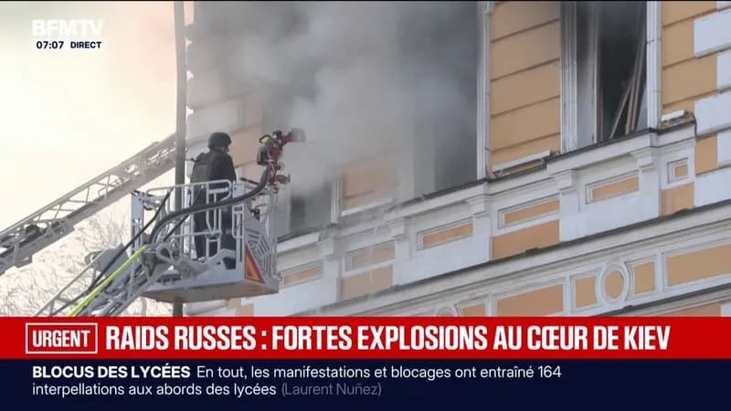 Bombardements russes à Kiev : ciblage de l'Académie des Sciences et d'un centre médical, victimes et réactions
