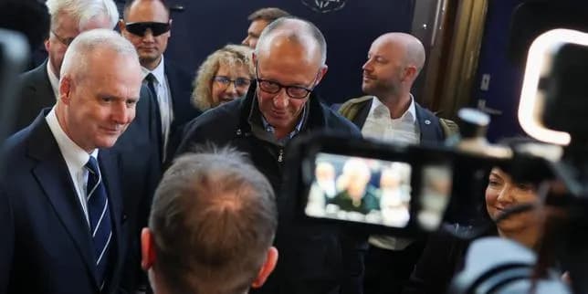 Friedrich Merz à Kiev : visite officielle et attaque de drone sur un pont