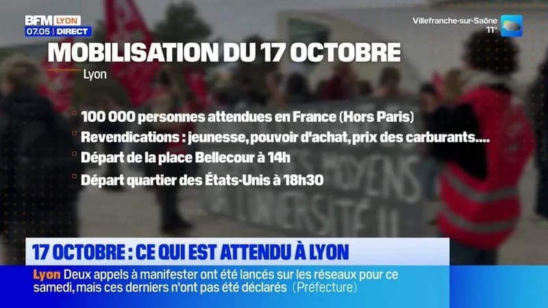 Manifestations prévues à Lyon le 17 octobre : lycéens, syndicats, gilets jaunes et LFI appellent à la mobilisation nationale