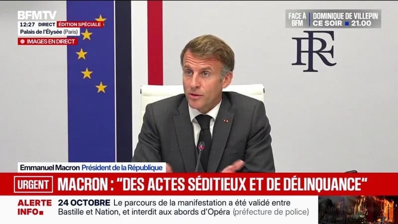 Macron qualifie les violences du 17 octobre d'actes politiques et séditieux