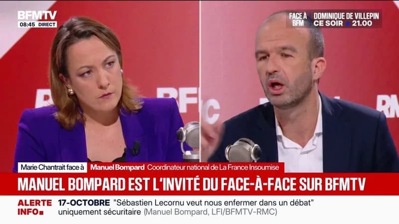Manuel Bompard accuse une justice collective après les événements du 17 octobre